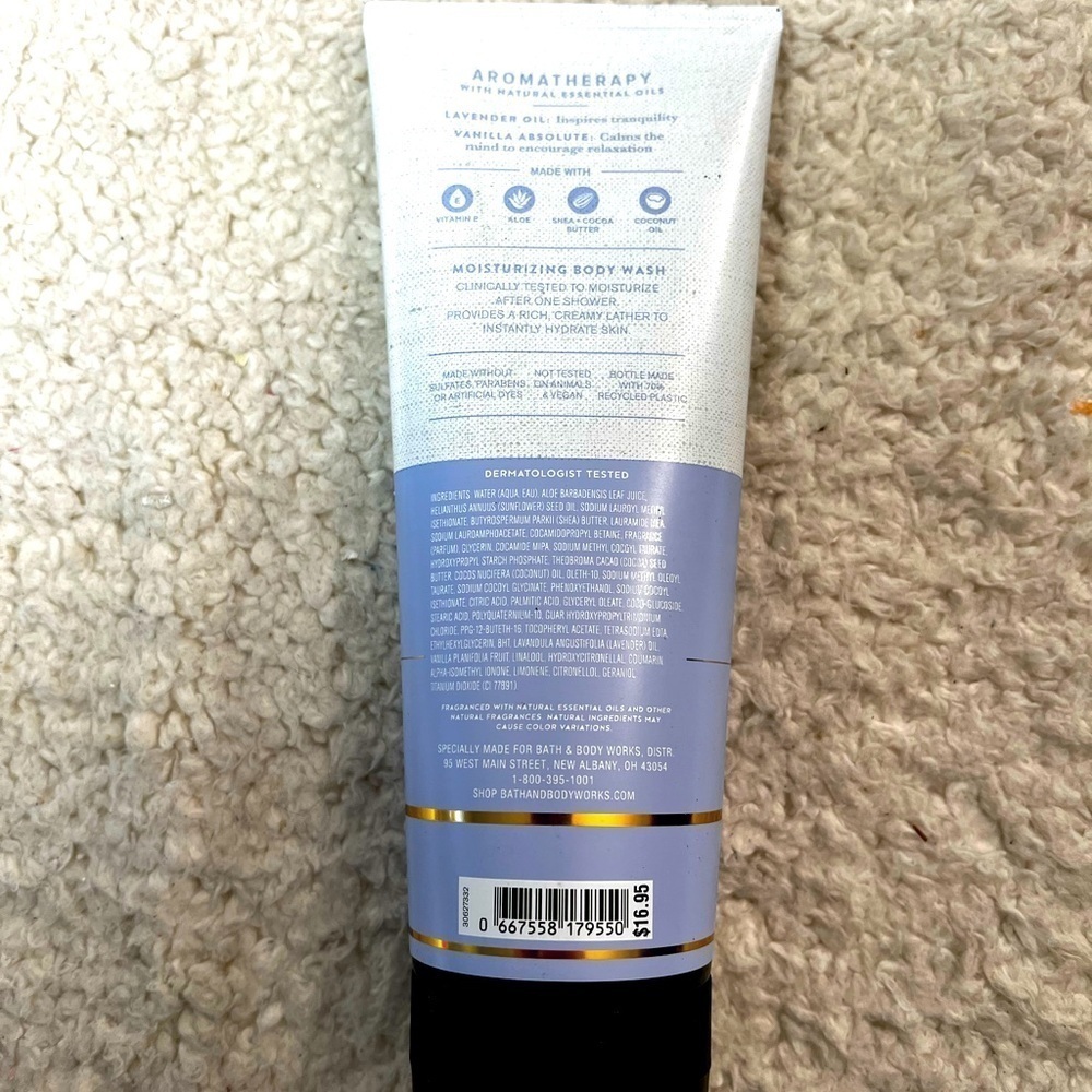 Bath Body Works Lavender Vanilla Aromatherapy Body Wash, Creme, & Sleep Oil Mist - Picture 4 of 13